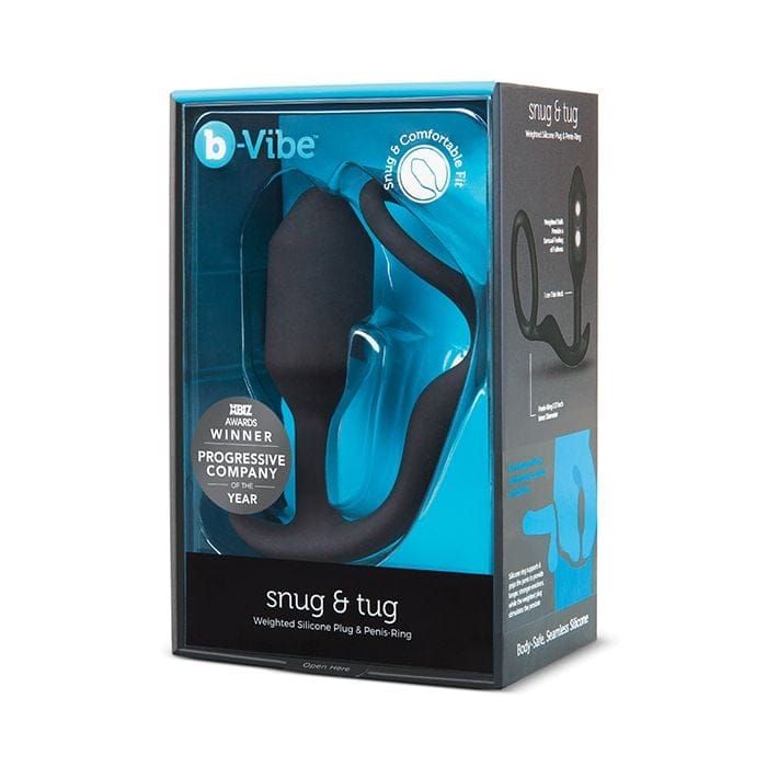B-Vibe - Snug & Tug Weighted Silicone Cock Ring (Black) BV1037 CherryAffairs