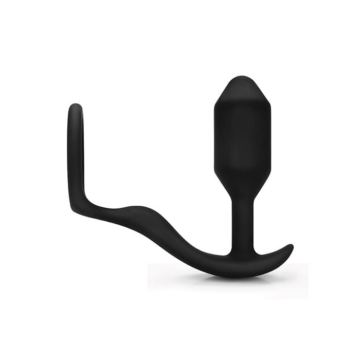 B-Vibe - Snug & Tug Weighted Silicone Cock Ring (Black) BV1037 CherryAffairs