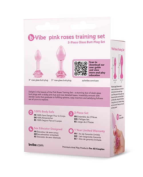 B-Vibe - Pink Roses Silicone Anal Plug Training Set (Pink) BV1036 CherryAffairs