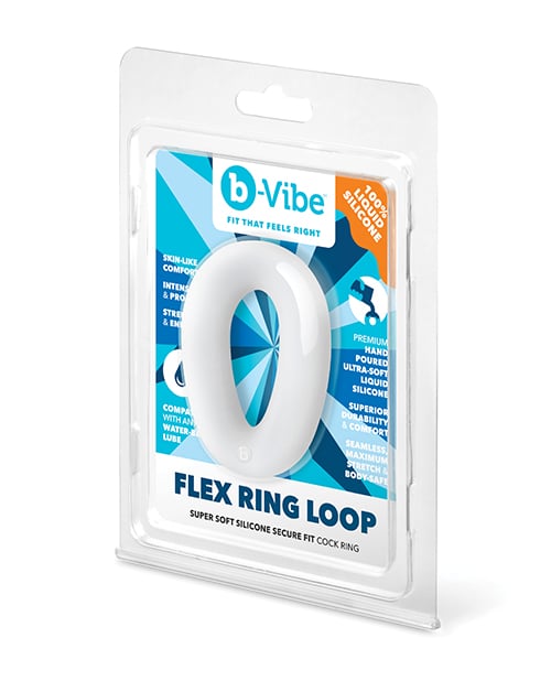 B-Vibe - Flex Ring Loop Silicone Cock Ring (Clear)