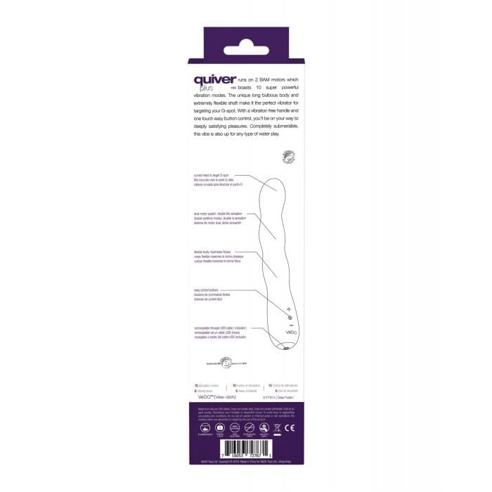 VeDO - Quiver Plus Rechargeable G-Spot Vibrator (Purple) - Purple
