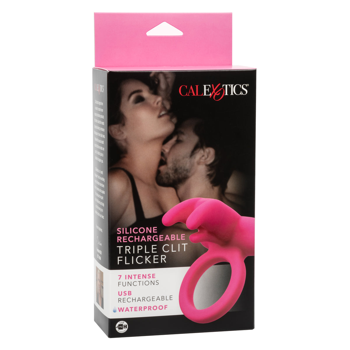 CalExotics - Triple Flicker Rechargeable Clitoral Vibrator (Pink) - Pink