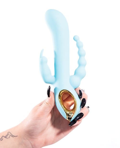 Natalie's Toy Box - Mighty Magic 3-in-1 Rabbit & Anal Beads Vibrator (Blue) NTB1001 CherryAffairs