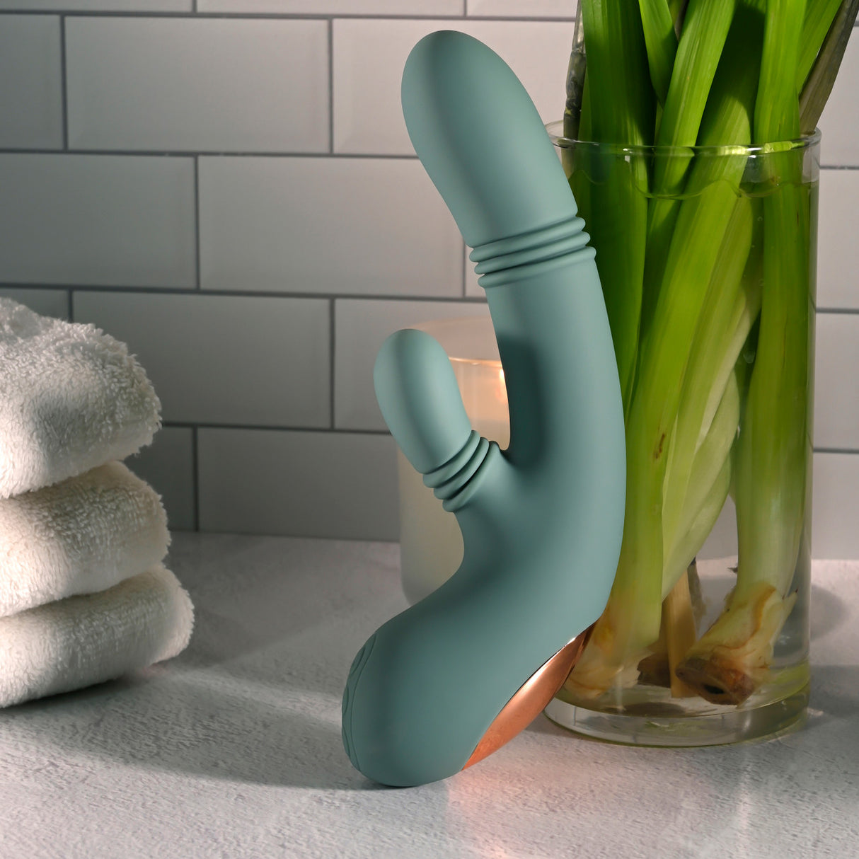 Evolved - Rub Me Tender Rechargeable Rabbit Vibrator (Green) EV1220 CherryAffairs