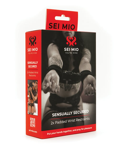 Sei Mio - Sensually Secured 天鹅绒手铐(黑色)
