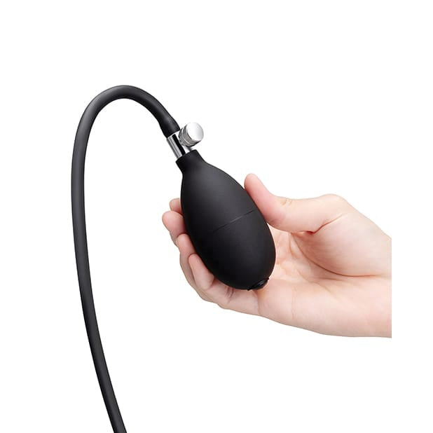 B-Vibe - Beaded Inflatable Anal Plug with HandPump (Black) BV1023 CherryAffairs