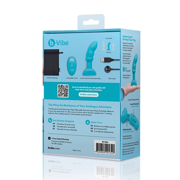 B-Vibe - Remote Control Rimming P Spot Anal Plug (Blue) BV1022 CherryAffairs
