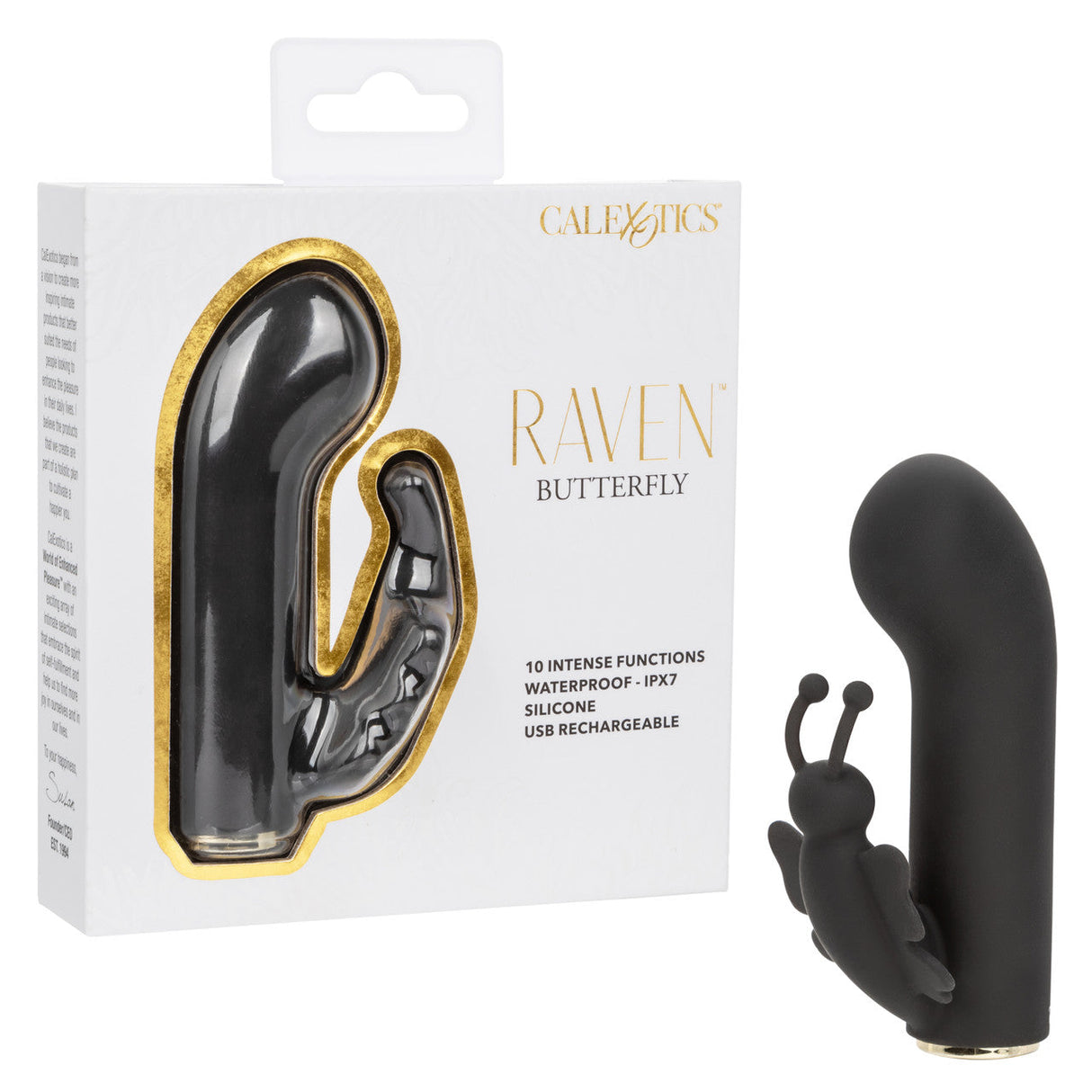 CalExotics - Raven Butterfly Rechargeable Mini Dual Vibrator (Black) â product image