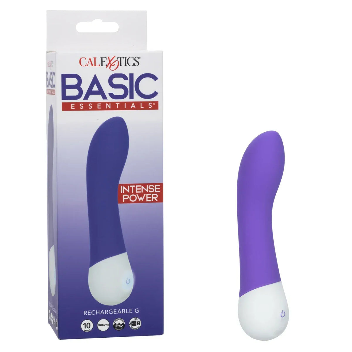 CalExotics - Basic Essentials Rechargeable Curved G Spot Vibrator (Purple) CE2183 CherryAffairs