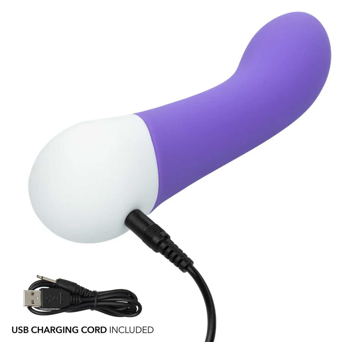 CalExotics - Basic Essentials Rechargeable Curved G Spot Vibrator (Purple) CE2183 CherryAffairs