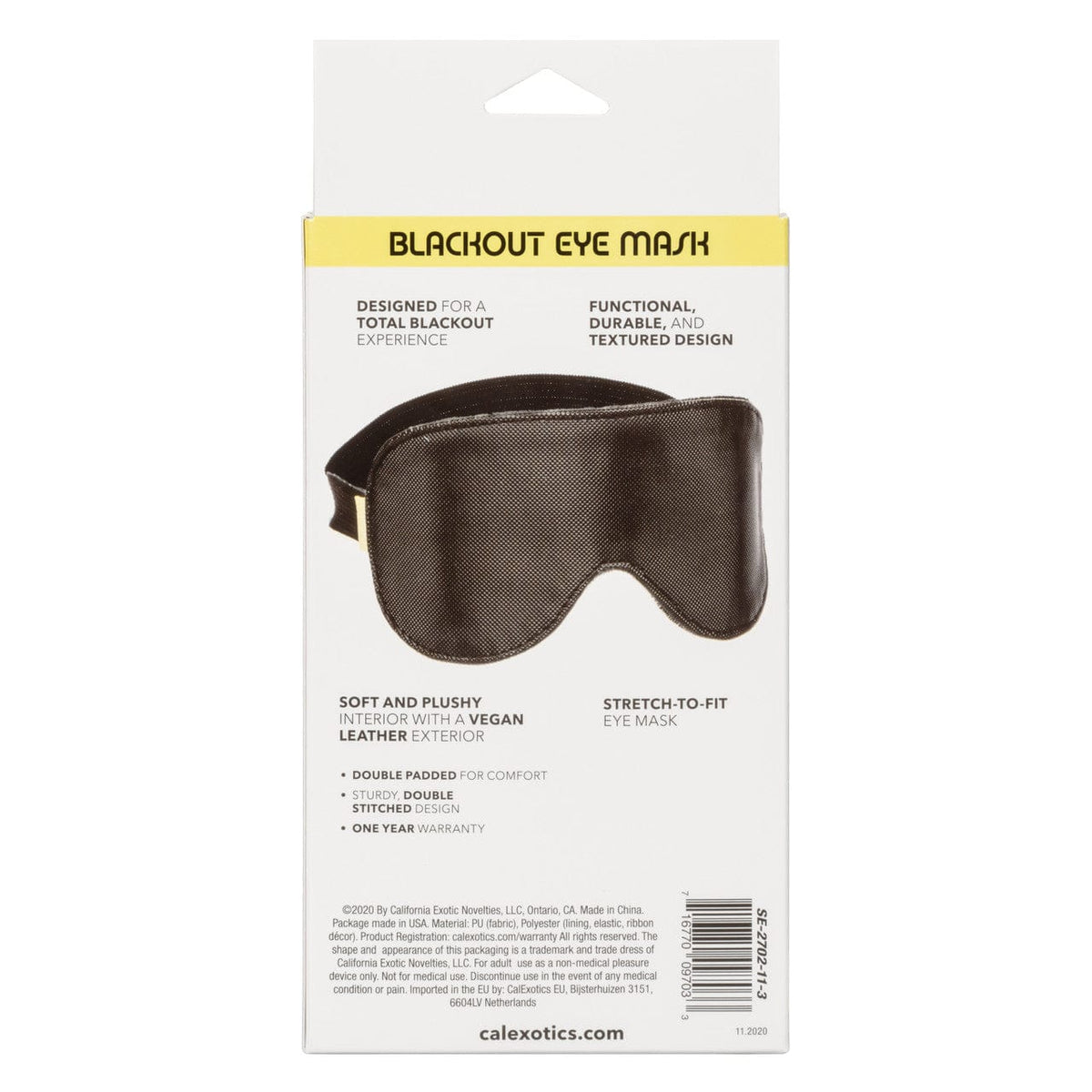 CalExotics - Boundless Padded Blackout Sensory Eye Mask (Black) CE2188 CherryAffairs