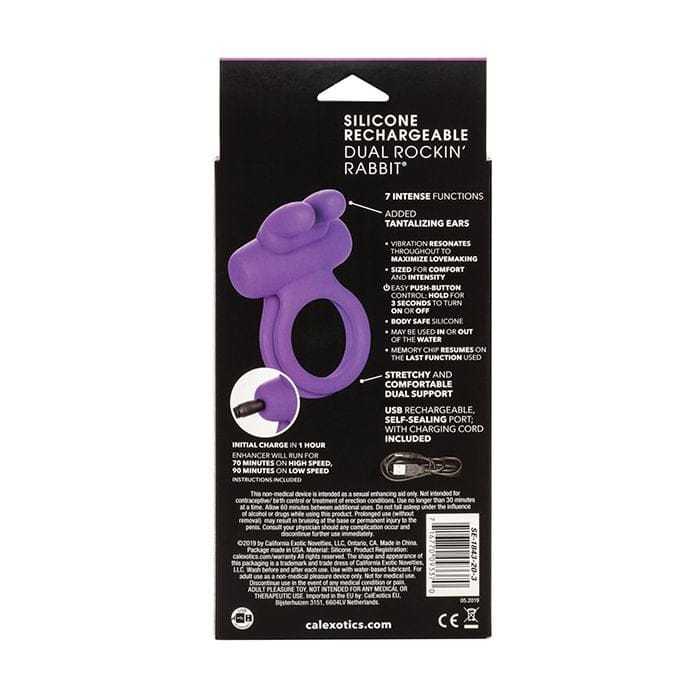 CalExotics - Rockin’ Rabbit Remote-Control Vibrating Cock Ring (Purple) CE2251 CherryAffairs