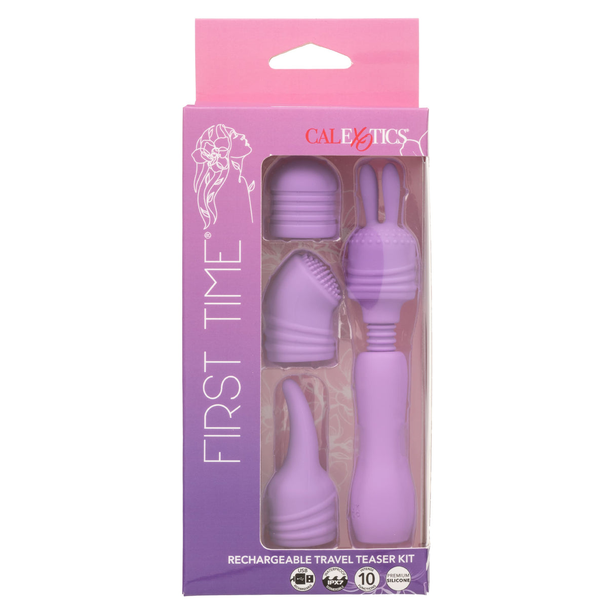 California Exotics - First Time Rechargeable Travel Teaser Kit Vibrator (Purple) CE2140 CherryAffairs