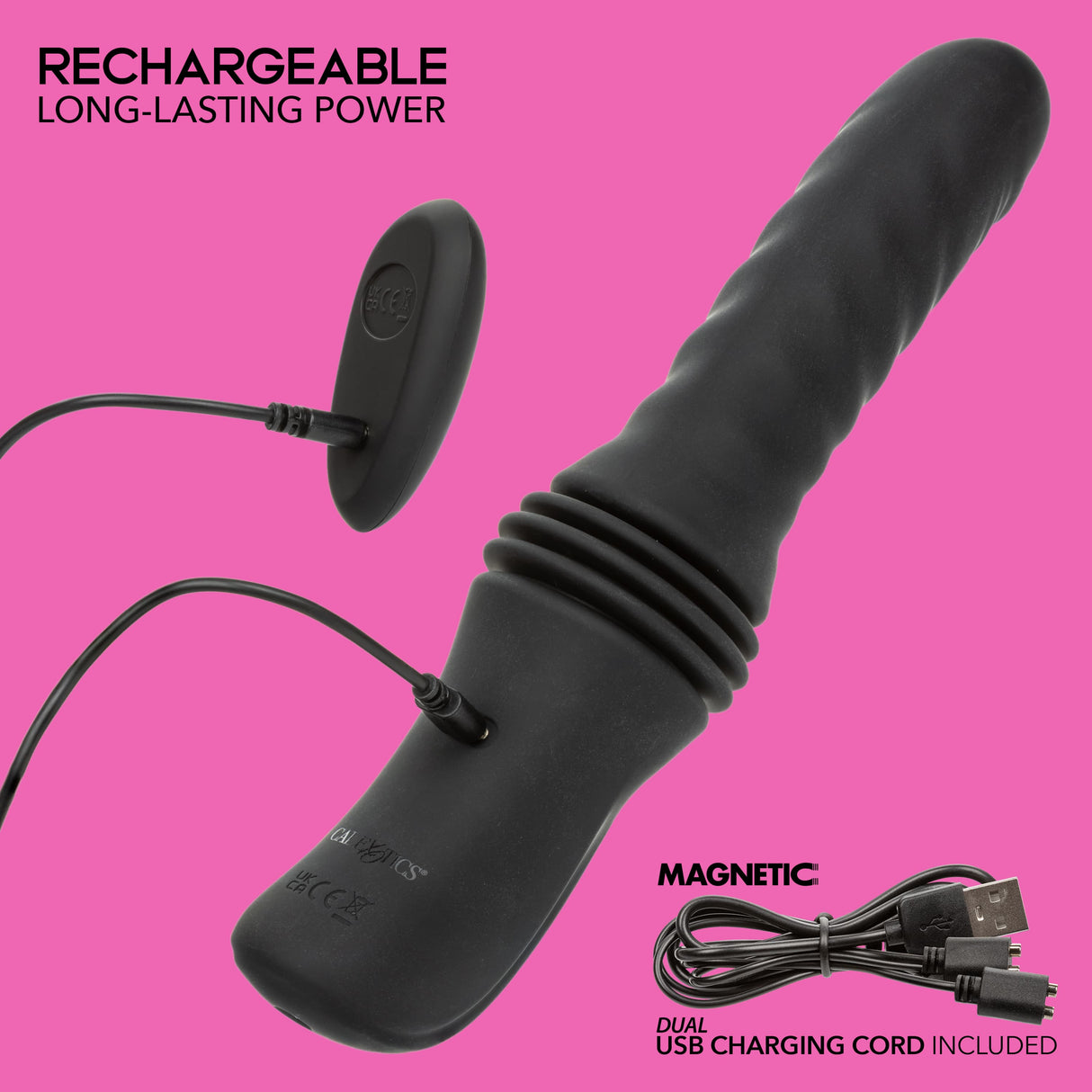 California Exotics - Overdrive Remote Control Sex Machine Thrusting Vibrator (Black) CE2122 CherryAffairs