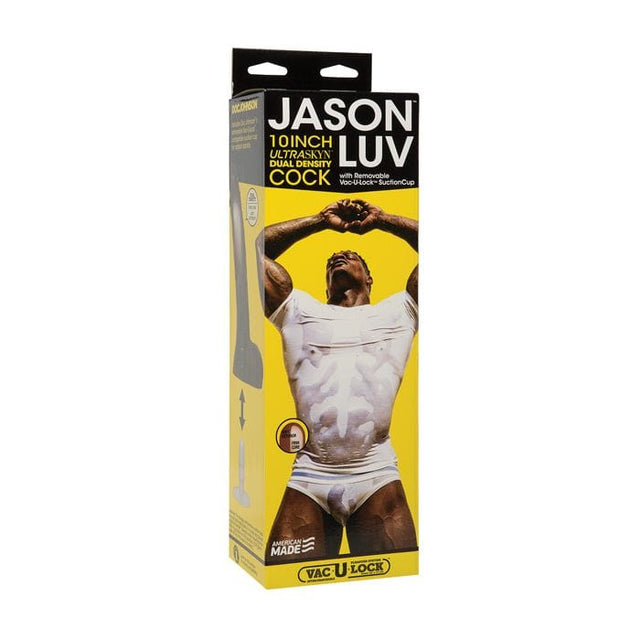 Doc Johnson - Signature Cocks Ultraskyn Dildo with Removable Vac-U-Lock Suction Cup Jason Luv 10" (Brown) DJ1196 CherryAffairs