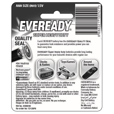 Eveready - Super Heavy Duty M1215 AAA Battery Value Pack CherryAffairs