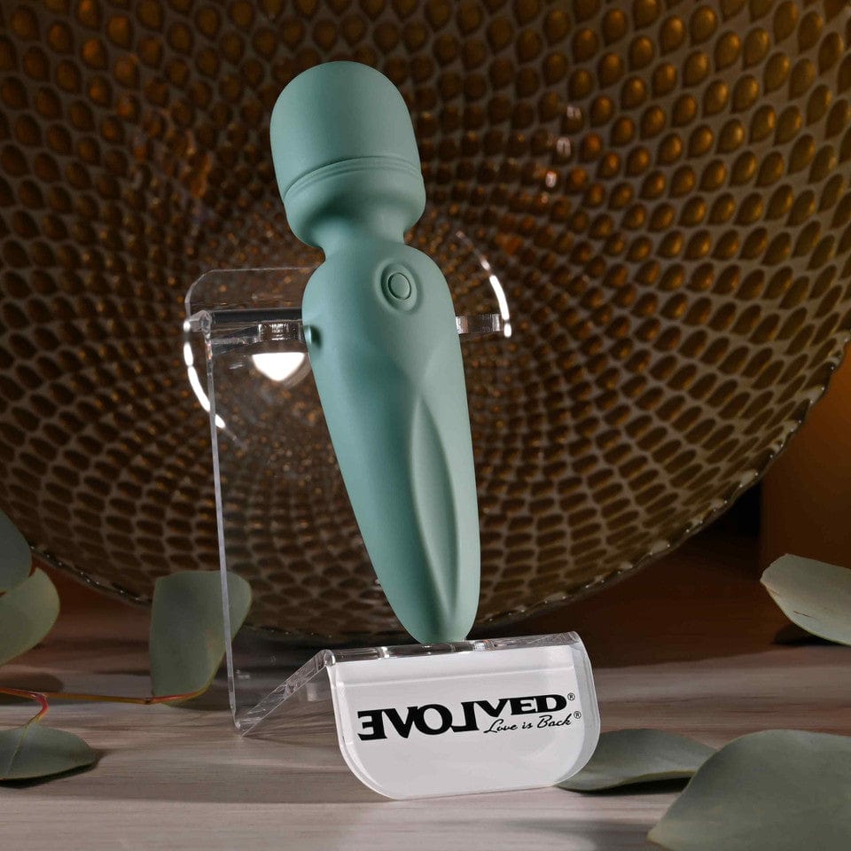 Evolved - Rumble Vibrating Mini Wand Massager (Green) EV1190 CherryAffairs