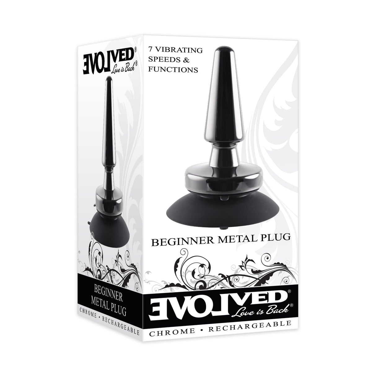 Evolved - Vibrating Metal Anal Plug with Suction Cup EV1073 CherryAffairs