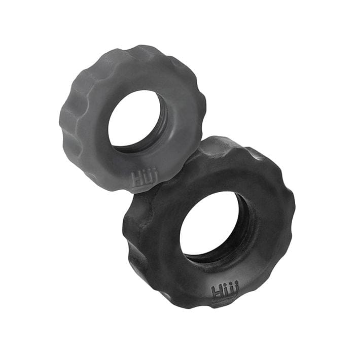 Hunky Junk - Cog Textured Cock Ring Set in Two Sizes OX1051 CherryAffairs