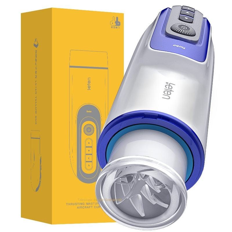 Leten - Supreme Thrusting Heating Masturbator (White/Blue) LET1012 CherryAffairs