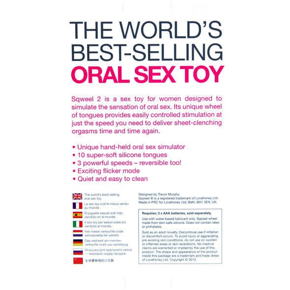 Lovehoney - Sqweel 2 Oral Sex Toy Clit Massager - CherryAffairs.sg