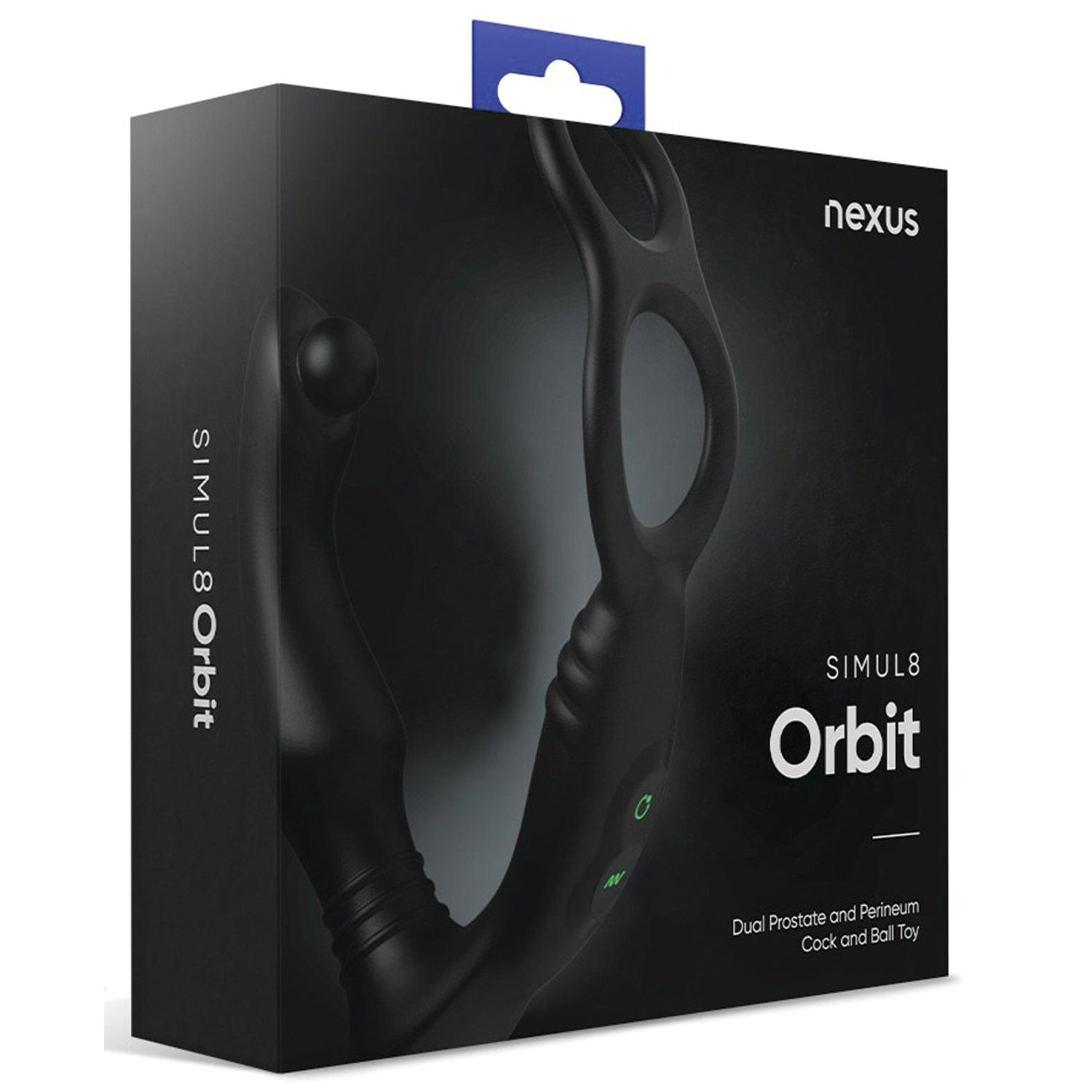 Nexus - Simul8 Orbit Edition Dual Prostate and Perineum Cock and Ball Toy (Black) NE1083 CherryAffairs