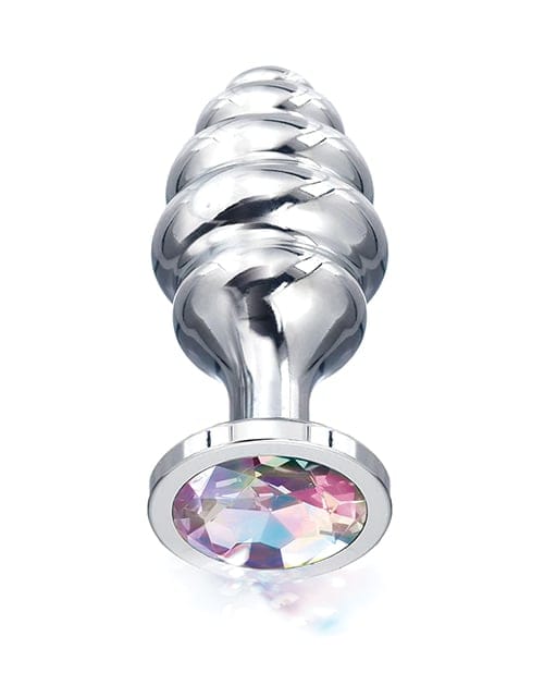 Nixie - Honey Dipper Ribbed Metal Jeweled Anal Plug (Rainbow) OT1316 CherryAffairs