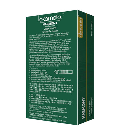 Okamoto - Harmony Vibra-Ribbed Condoms - CherryAffairs.sg