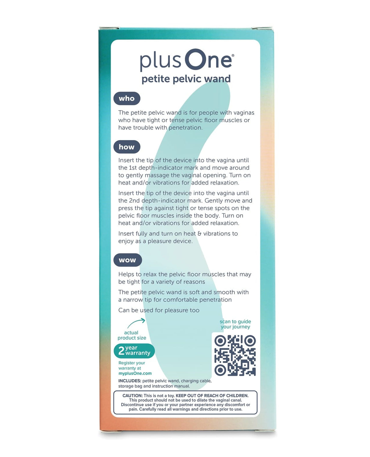 plusOne - Petite Heated Vibrating Pelvic Floor Therapy Wand PO1014 CherryAffairs
