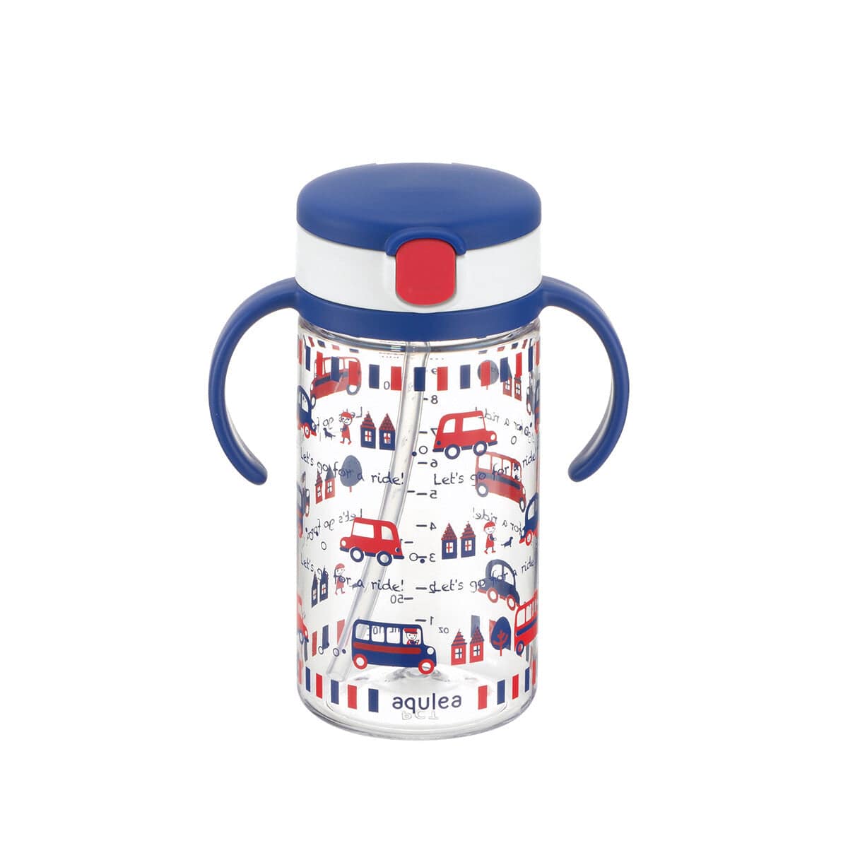 Richell - Aqulea Clear Tritan Sippy Straw Baby Water Bottle Mug  Navy Blue 4973655220160 Baby Water Bottle