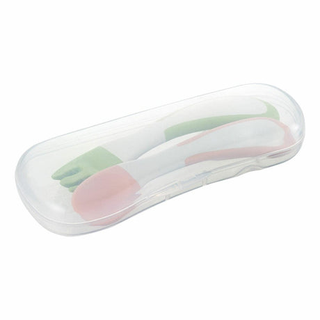 Richell - T.L.I Stage 2 Soft Easy Grip Baby Self Feeding Spoon and Fork Set  7m+ 4973655215517 Baby Spoon and Fork