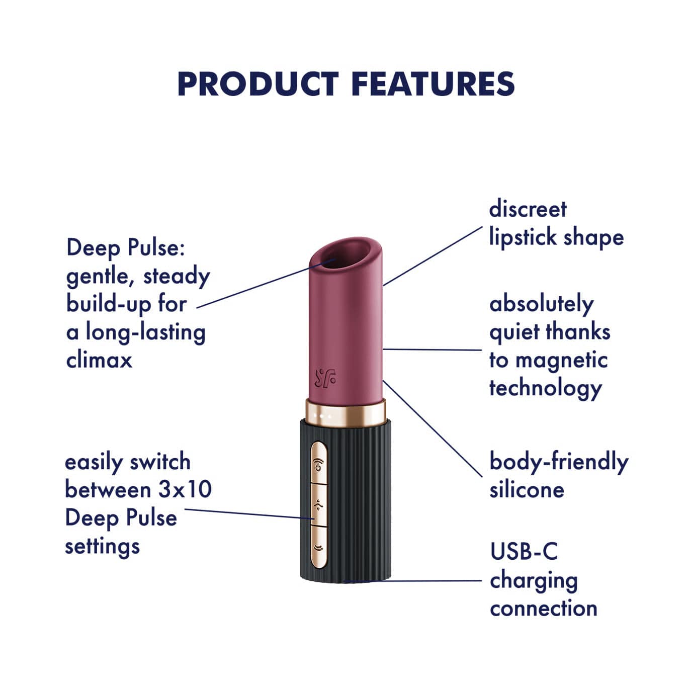 Satisfyer - Deep Kiss Clitoral Air Stimulator Vibrator (Berry) STF1307 CherryAffairs