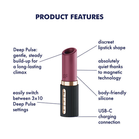 Satisfyer - Deep Kiss Clitoral Air Stimulator Vibrator (Berry) STF1307 CherryAffairs