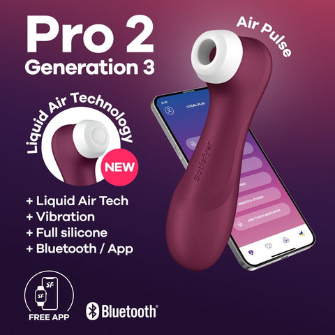 Satisfyer - Pro 2 Génération 3 Stimulateur Clitoridien à Pulsations d'Air Liquide Contrôlé par Application