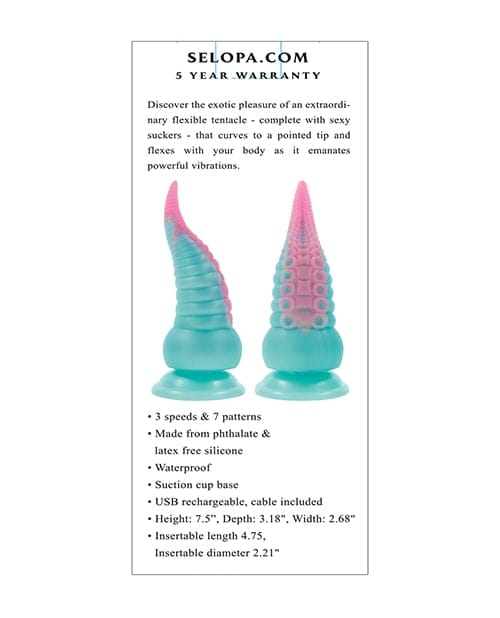 Selopa - Stuck On You Vibrating Tentacle Dildo (Multi Colour) SL1108 CherryAffairs