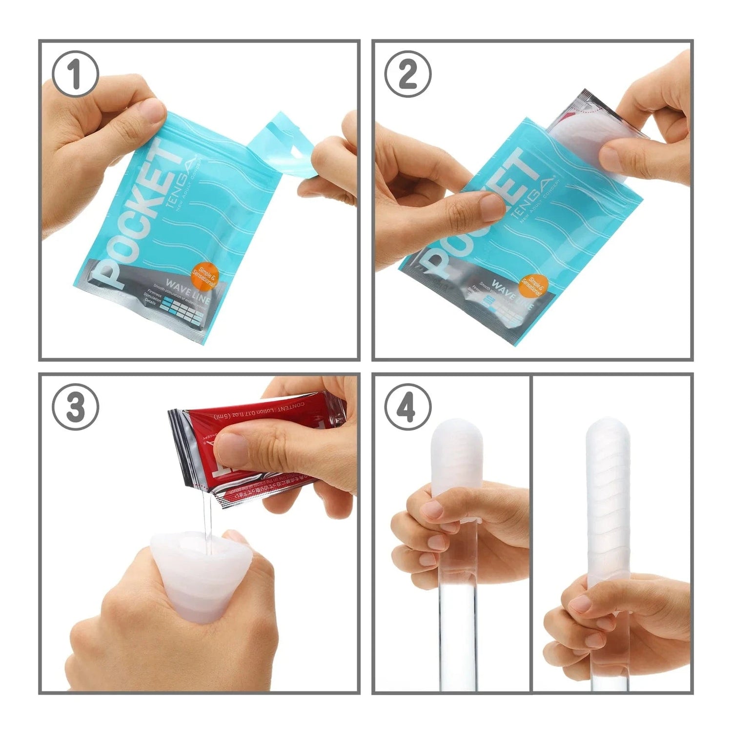 Tenga - Pocket Stroker Masturbator (Clear) - CherryAffairs.sg