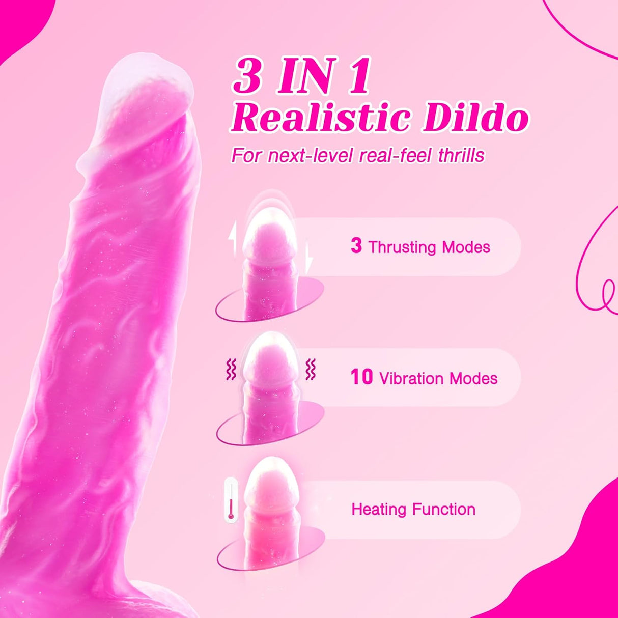 Tracy's Dog - JeliVoy Thrusting Dildo Jellyskin (Rose Red) TRD1029 CherryAffairs