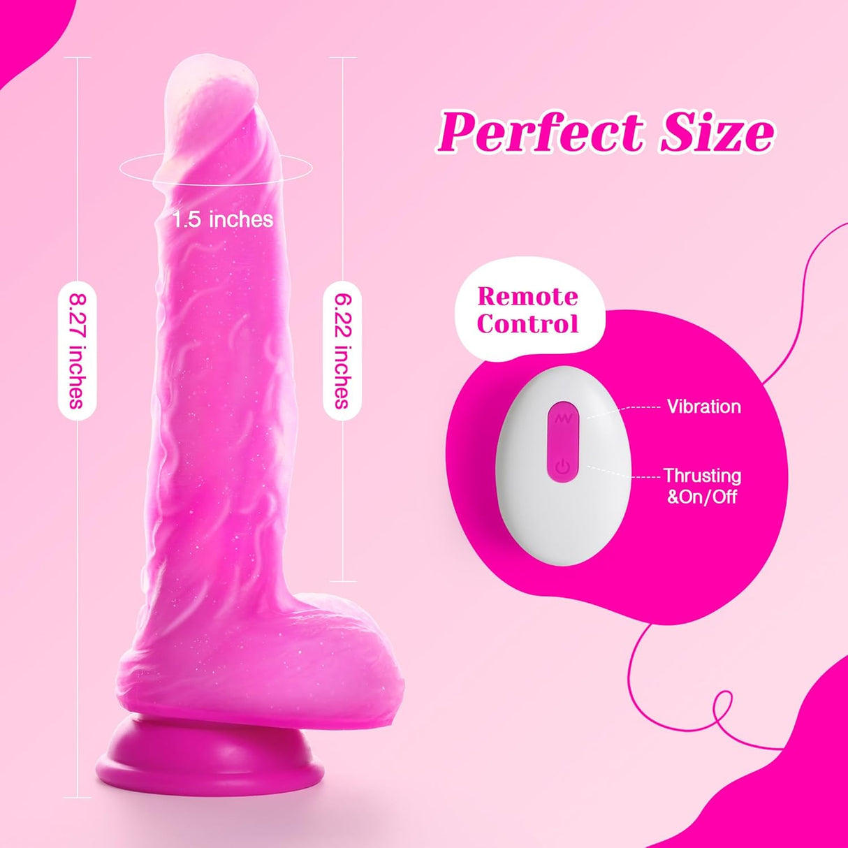 Tracy's Dog - JeliVoy Thrusting Dildo Jellyskin (Rose Red) TRD1029 CherryAffairs