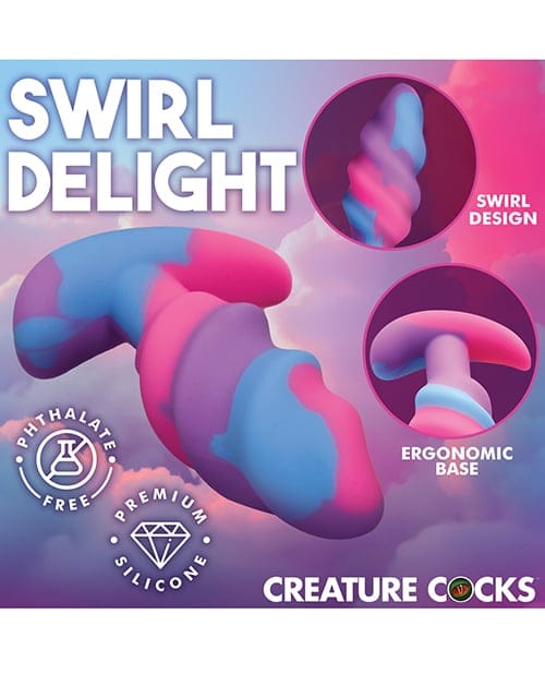 XR Brands - Creature Cocks Unicorn Swirl Silicone Anal Plug (Purple) XR1106 CherryAffairs