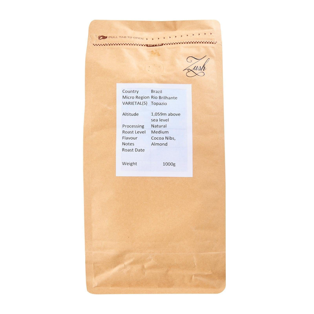 ZUSH Coffee - Specialty Coffee Beans , 100% Arabica, Batch Roasted. BRAZIL RIO BRILHANTE ZUSH1695 CherryAffairs