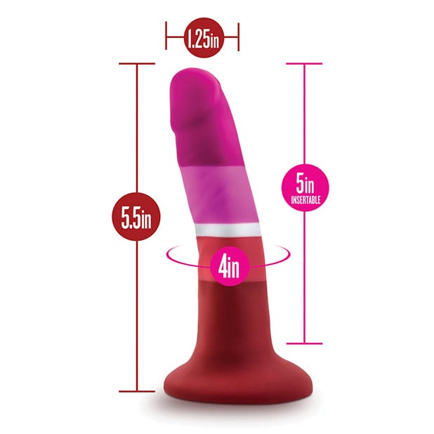 Blush Novelties - Avant P3 Lesbian Pride Beauty Silicone Dong Realistic Dildo 5.5" (Multi Colour) BN1134 CherryAffairs