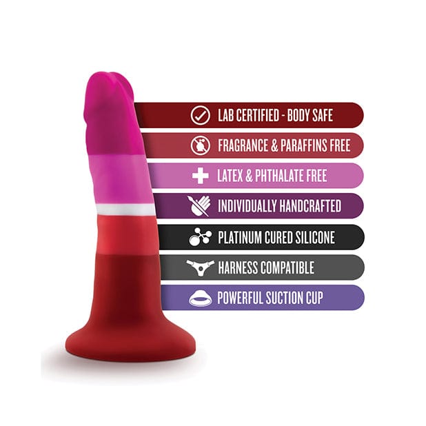 Blush Novelties - Avant P3 Lesbian Pride Beauty Silicone Dong Realistic Dildo 5.5" (Multi Colour) BN1134 CherryAffairs