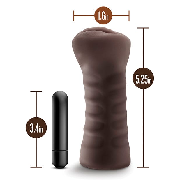 Blush Novelties - Hot Chocolate Alexis Vibrating Stroker Masturbator (Chocolate) BN1139 CherryAffairs