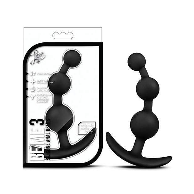 Blush Novelties - Luxe Be Me 3 Silicone Anal Beads (Black)    Anal Beads (Non Vibration)