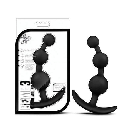 Blush Novelties - Luxe Be Me 3 Silicone Anal Beads (Black)    Anal Beads (Non Vibration)