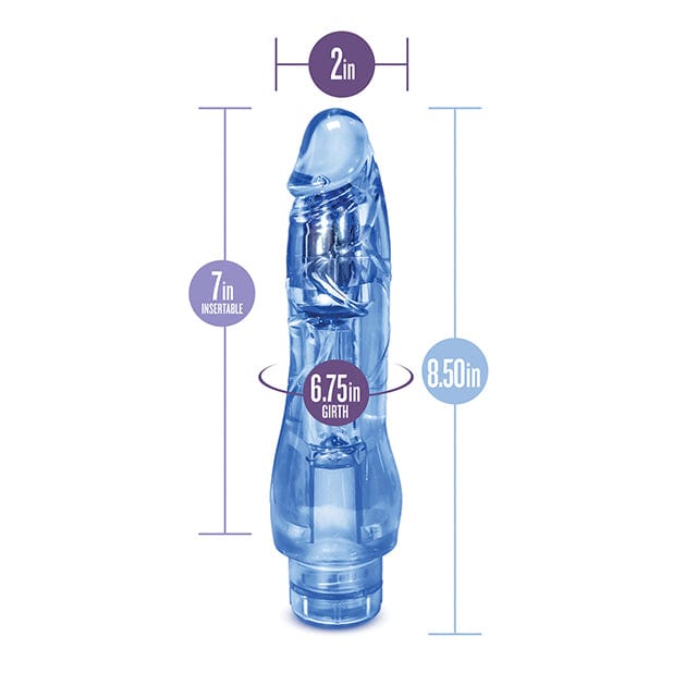 Blush Novelties - Naturally Yours Fantasy Vibe Realistic Vibrating Dildo 8.5"(Blue) BN1124 CherryAffairs