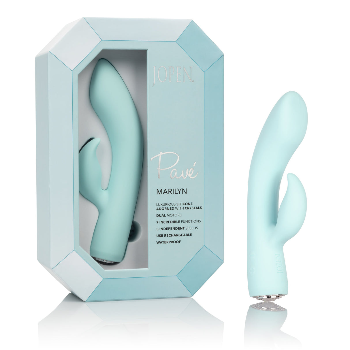 Calexotics - Pave Silicone Rabbit Vibrator Marilyn (Blue) CE1555 CherryAffairs