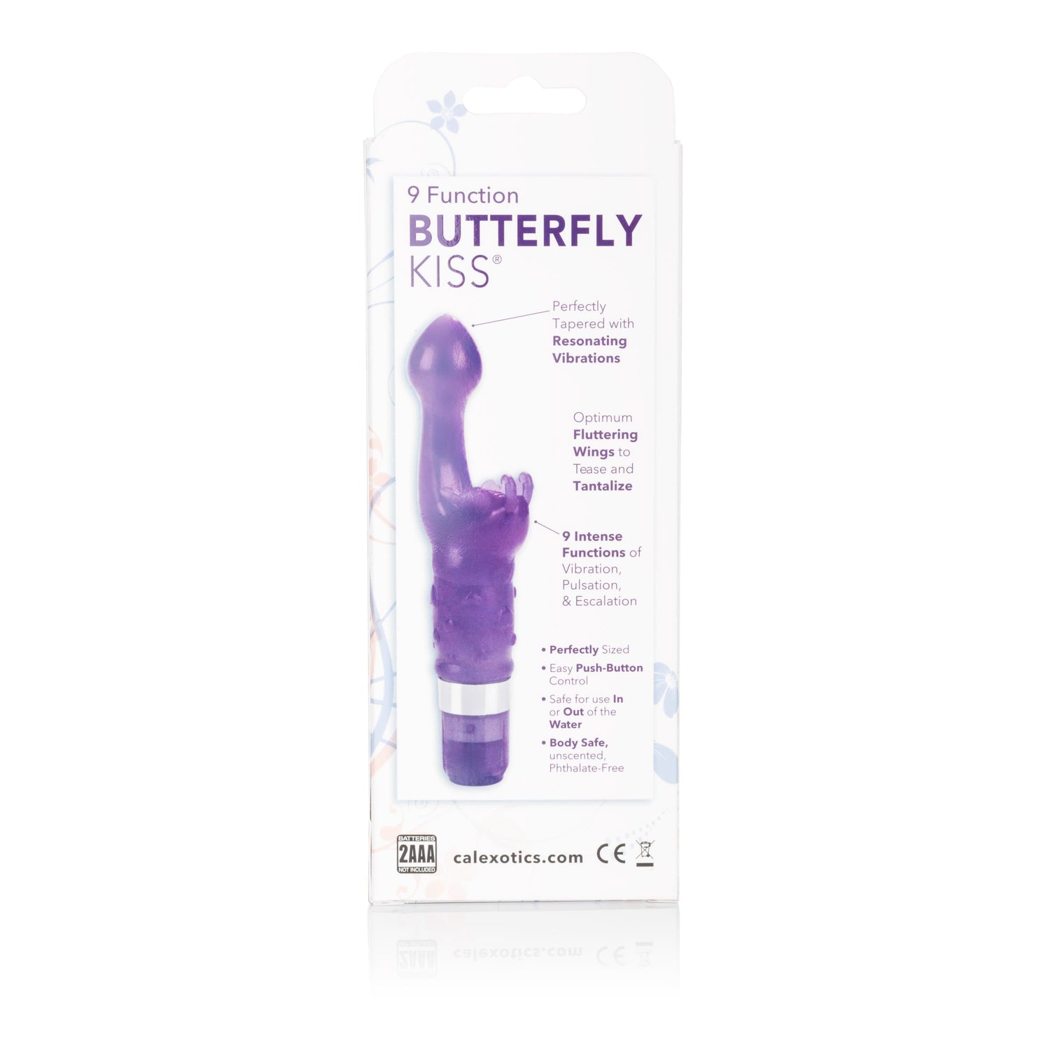 California Exotics - 9 Function Butterfly Kiss Platinum Edition Clit Massager (Purple) CE1430 CherryAffairs