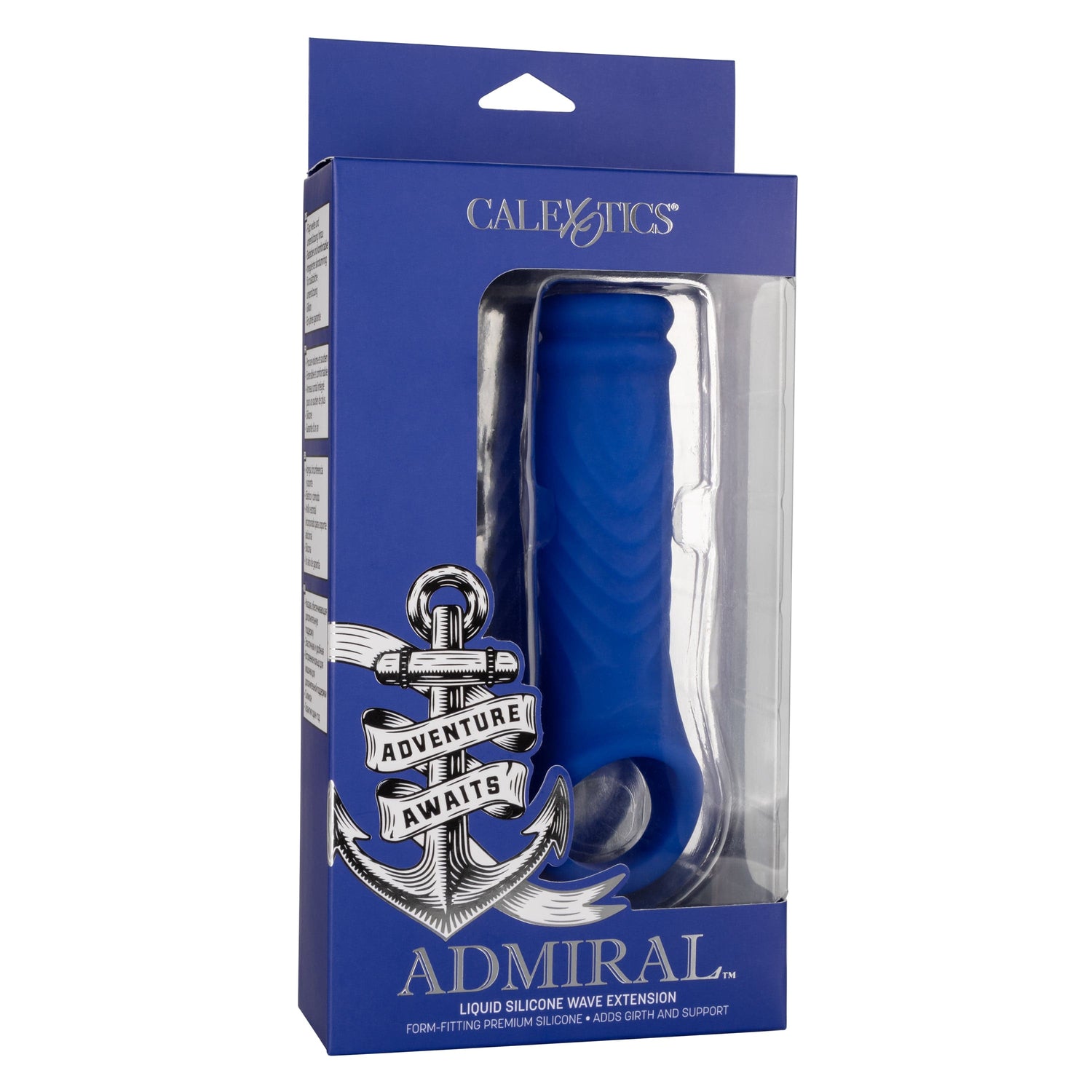 California Exotics - Admiral Liquid Silicone Wave Extension Cock Sleeve (Blue) CE1969 CherryAffairs