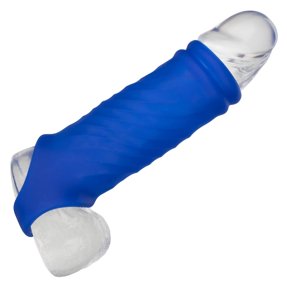 California Exotics - Admiral Liquid Silicone Wave Extension Cock Sleeve (Blue) CE1969 CherryAffairs